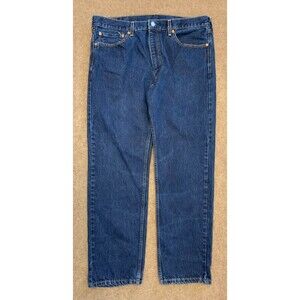Levis 505 Regular Fit Jeans Mens 38x32 Straight Leg Y2K Dark Denim